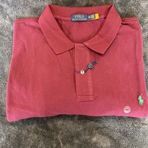 Men’s Polo Ralph Lauren Burgundy Polo Shirt with Green Pony Size: 4XLT